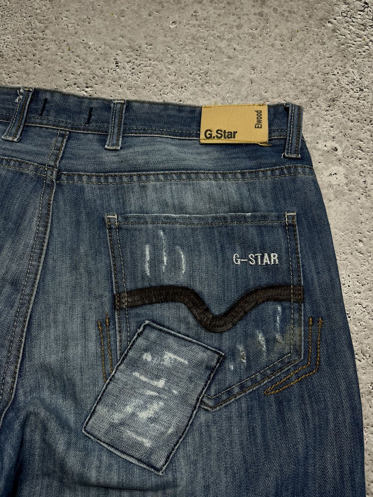 G-Star × Japanese Brand × Vintage Vintage G-Star Raw Denim Patch Baggy Jeans Pants Y2K Size US 36 / EU 52 - 3 Thumbnail
