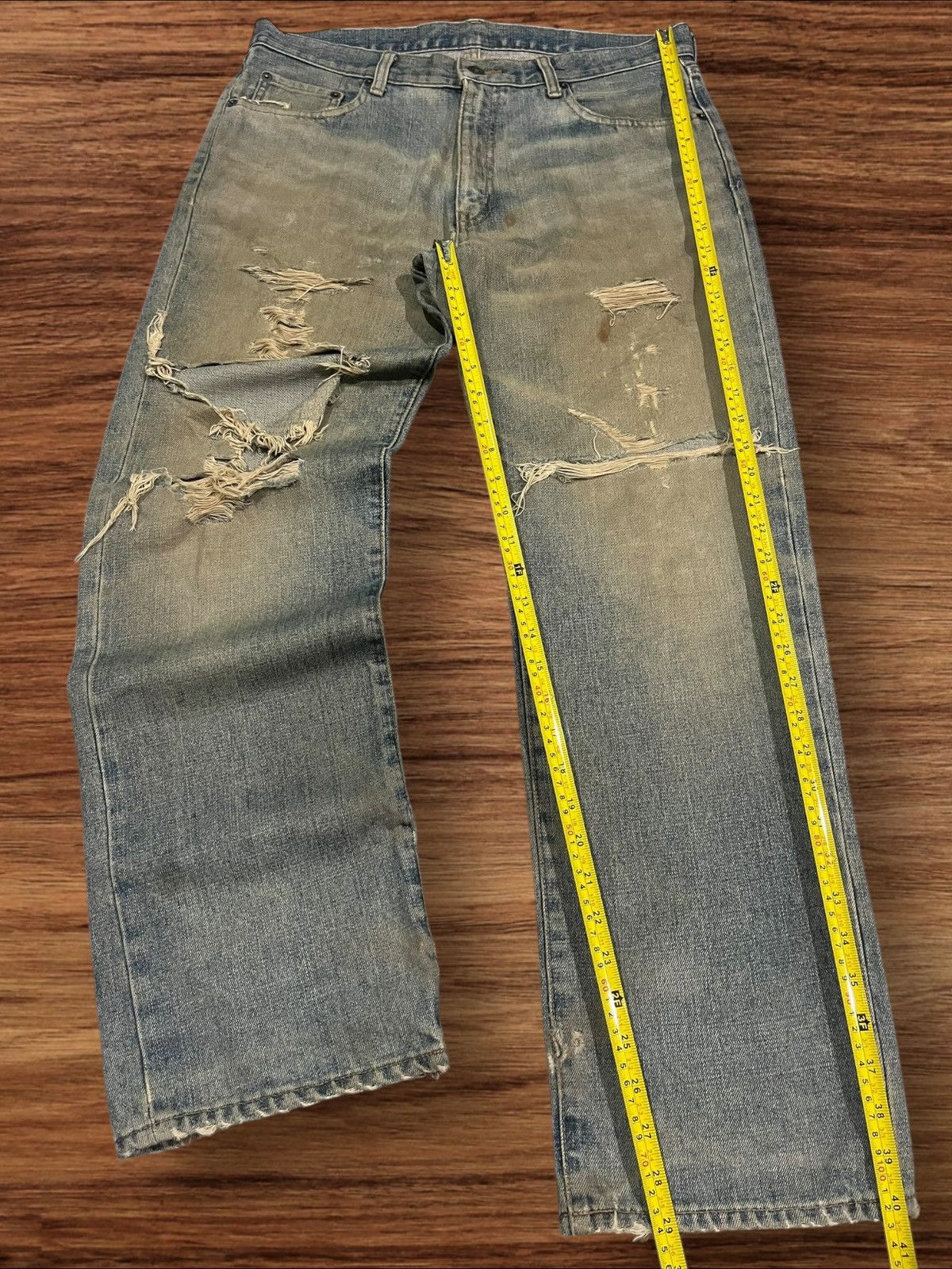 If Six Was Nine × Japanese Brand × Le Grande Bleu (L.G.B.) Vintage Japanese Brand Uniqlo Mud Washed Distressed Jeans Size US 33 - 11 Thumbnail