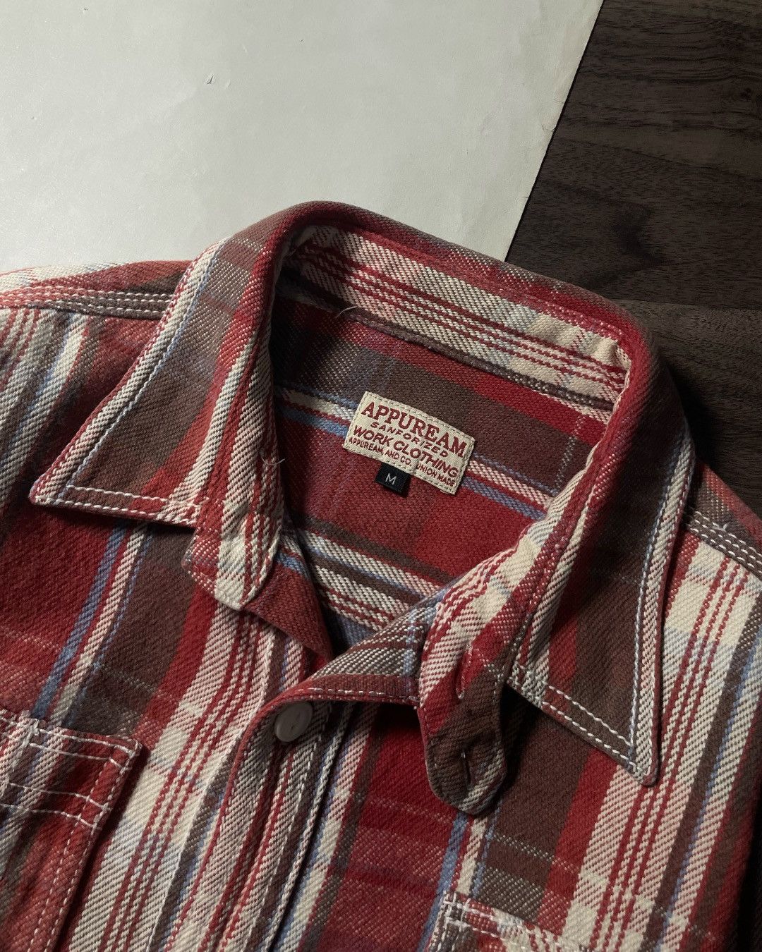 Japanese Brand Heavy Flannel Shirt UNION MADE APPUREAM JAPAN Size M Size US M / EU 48-50 / 2 - 5 Thumbnail