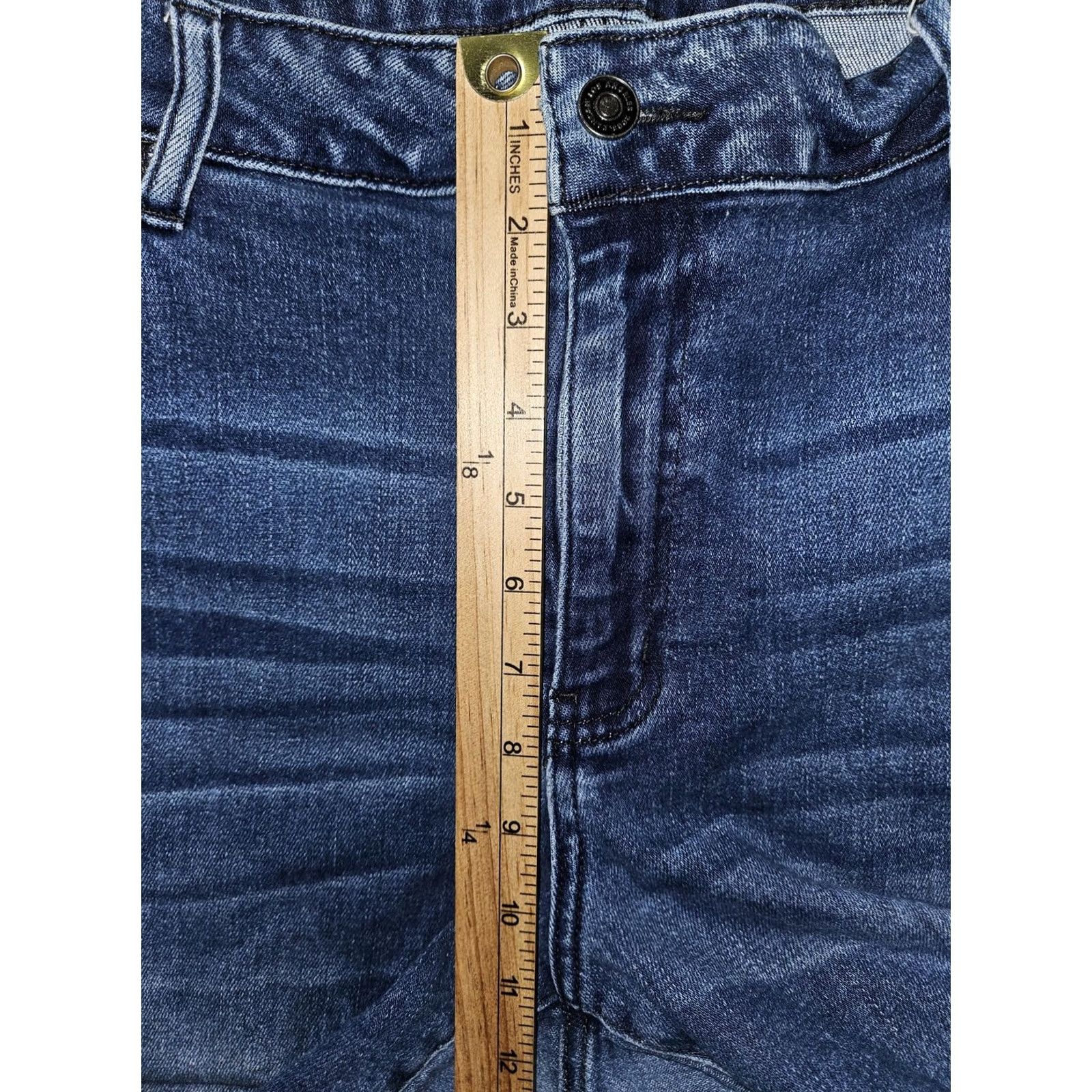 Vintage KanCan Jeans Womens 20 Blue Medium Wash Skinny High Rise Distressed Raw Hem Denim Plus Size 5-Pocket Pockets Stretch Jeans Mens? Size 42" / US 20 - 5 Thumbnail