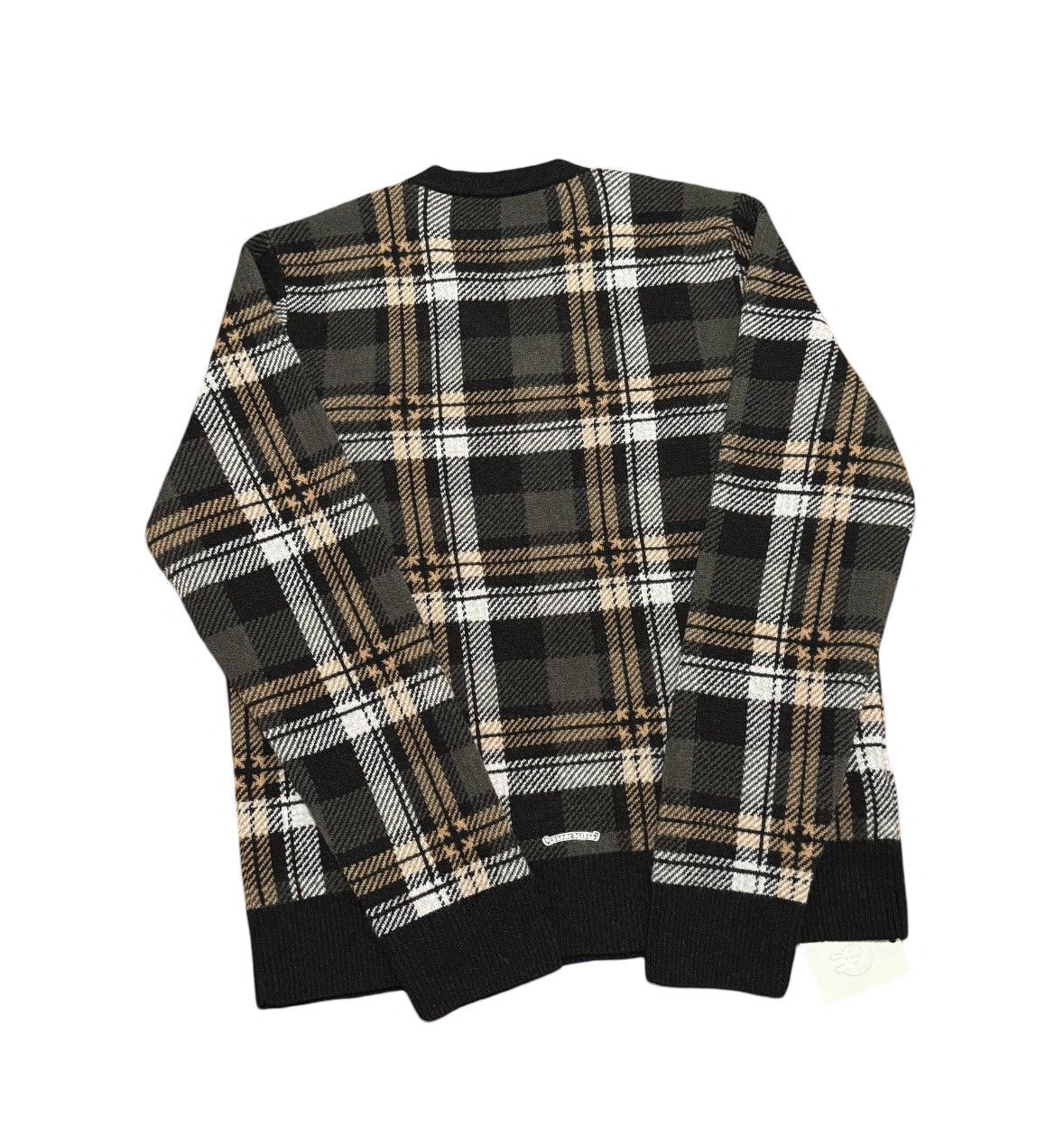 Chrome Hearts Plaid cashmere wool plus cross v neck sweater Size US M / EU 48-50 / 2 - 2 Thumbnail