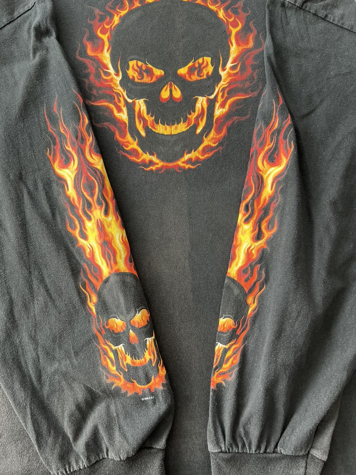 Vintage Vintage 2006 Flaming Skull Fire Ghost Rider AAA Long Sleeve Size US XXL / EU 58 / 5 - 7 Thumbnail