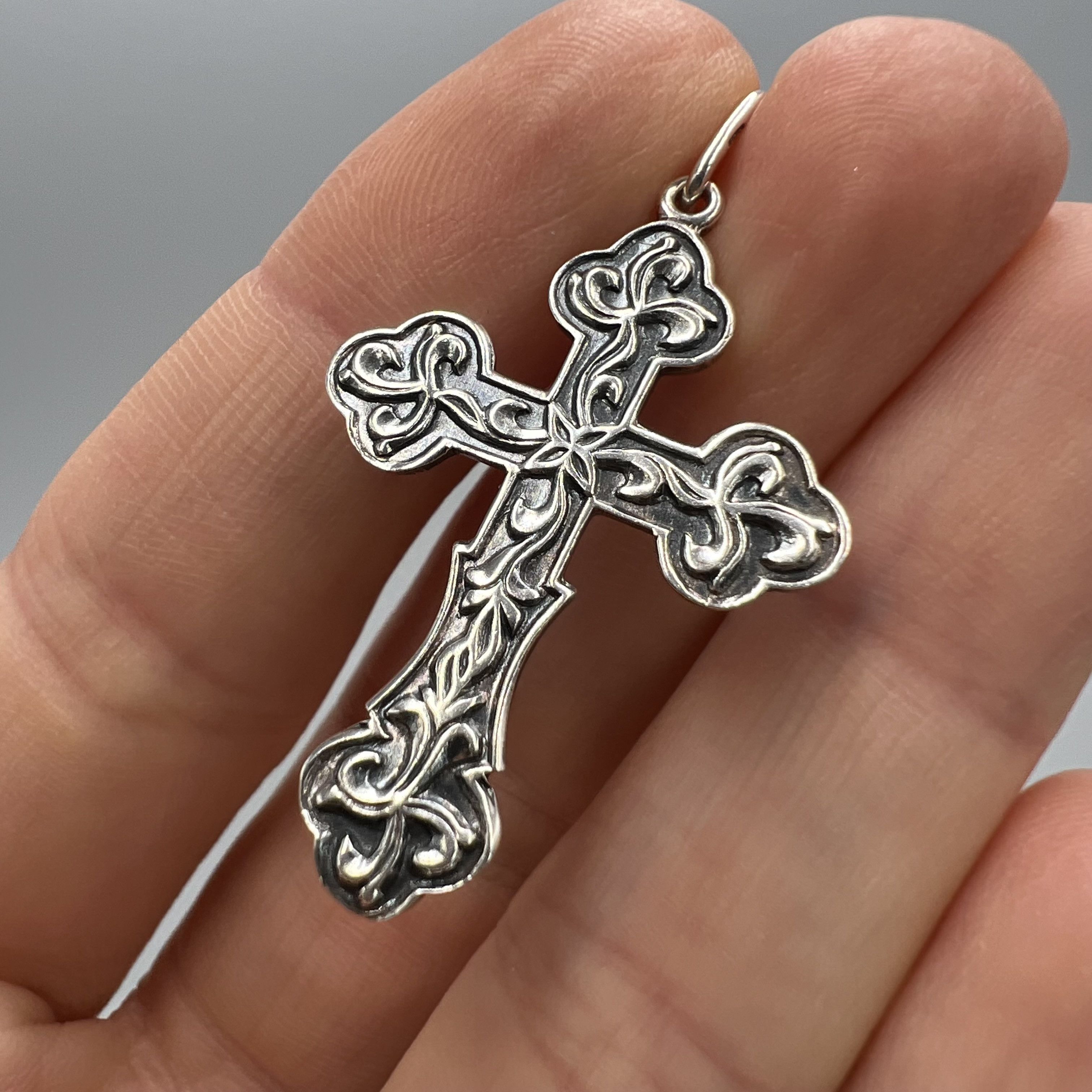 Vintage Vintage Pendant Icon Cross Jewelry Sterling Silver 3.35gr Size ONE SIZE - 2 Thumbnail