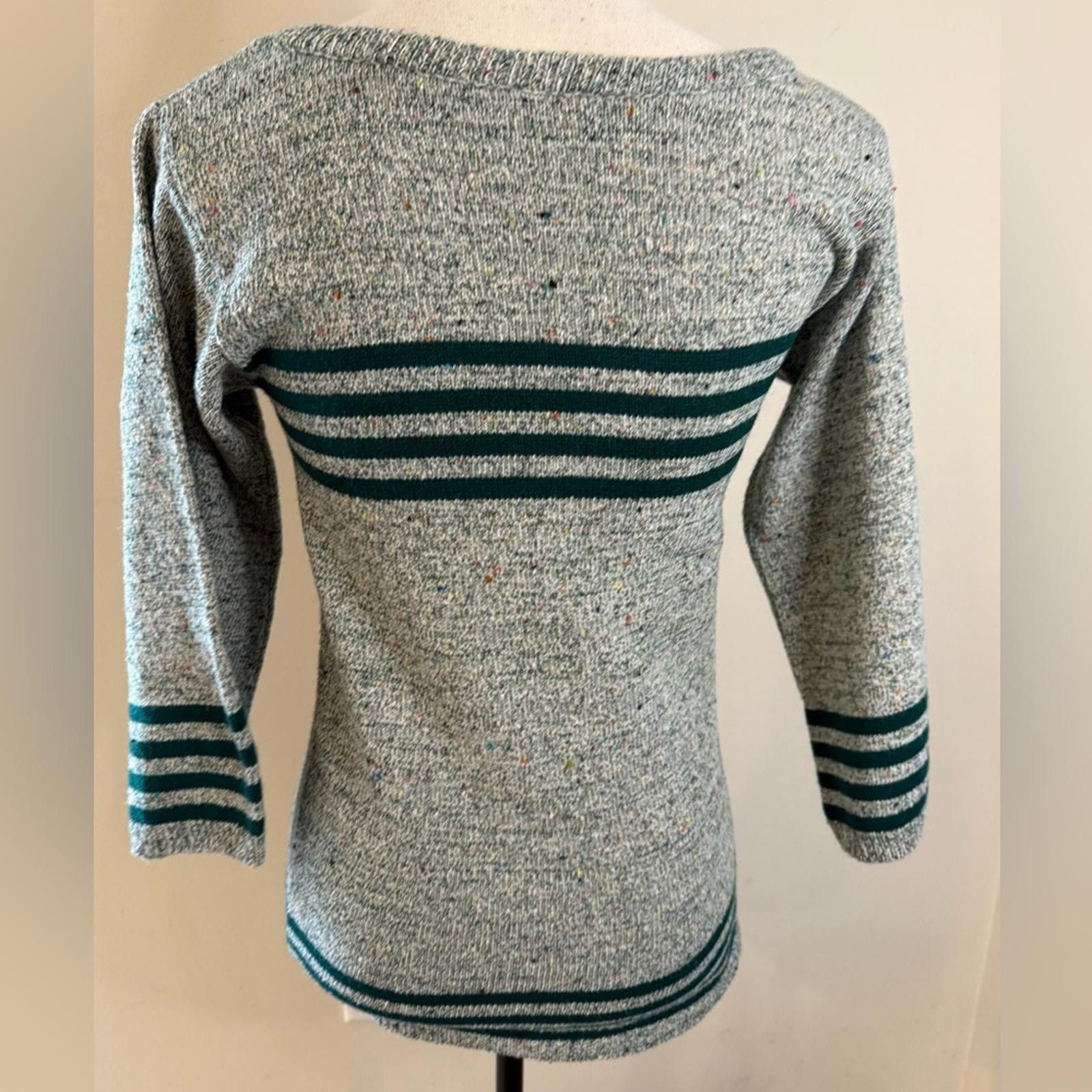 Other Penrose vintage sweater speckled gray & green stripes SZ SM Size S / US 4 / IT 40 - 4 Thumbnail