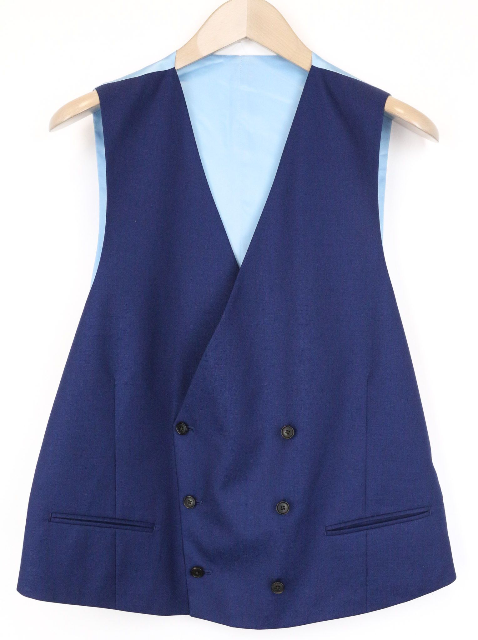 Suitsupply LA SPALLA UK42R Blue Wool Waistcoat Suit 76135 Size 42R - 3 Thumbnail