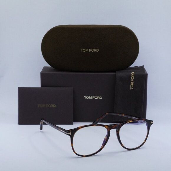 Tom Ford Tom Ford FT5805-B/V 054 Eyeglasses Havana 52mm Square Frame Size ONE SIZE - 9 Thumbnail