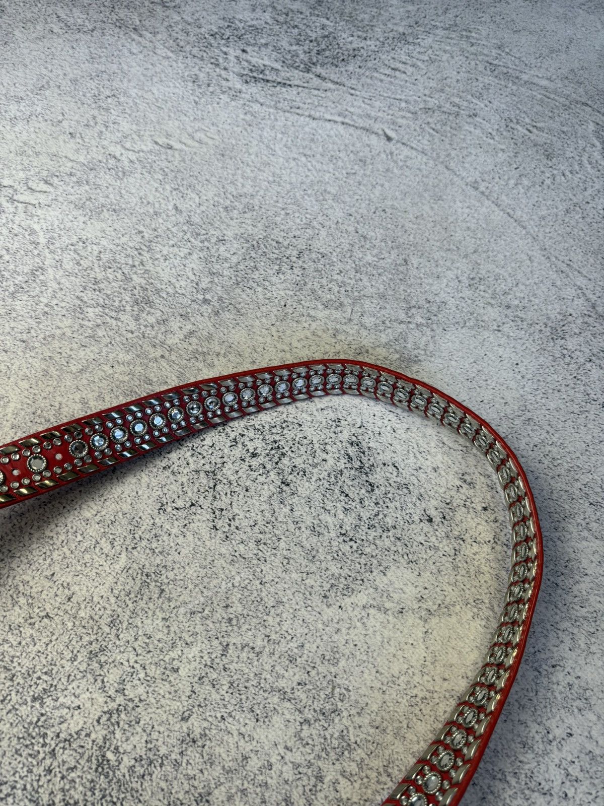 B.B. Simon Y2k 2000s BB Simon Type Red Rhinestone Crystal Belt Size ONE SIZE - 9 Thumbnail