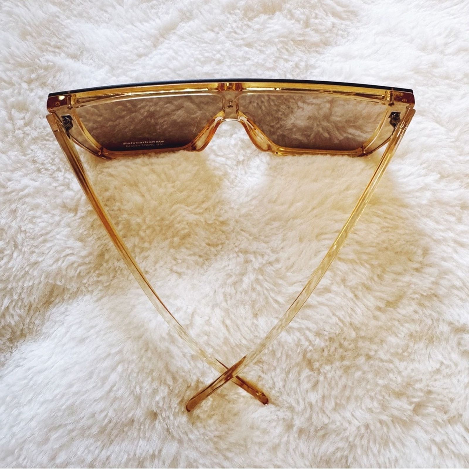Other Greta Clear Yellow Oversized Statement Sunglasses Size ONE SIZE - 7 Thumbnail