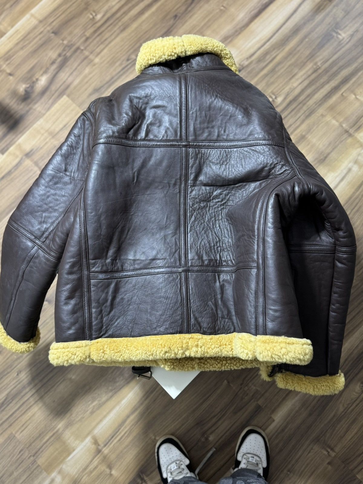 Vintage Vintage 90s Aviator Winter Leather Sherpa Jacket Size US XL / EU 56 / 4 - 9 Thumbnail