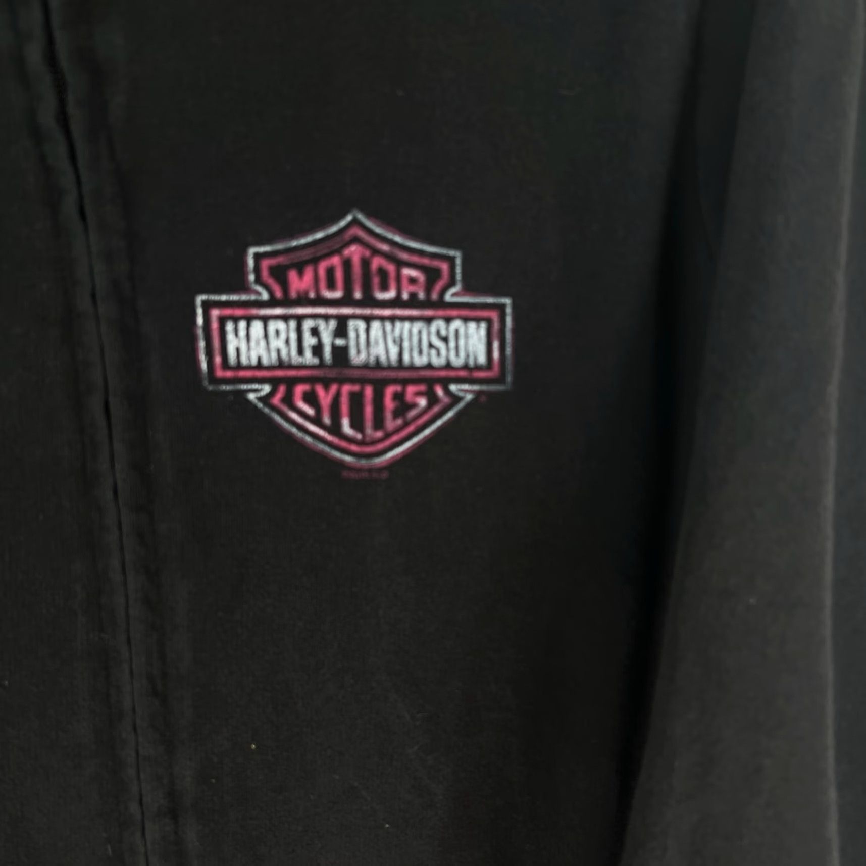 Harley Davidson Harley-Davidson Sweatshirt Full Zip Shirt Womens L Black Graphic Alice in Wonderland 90s Theme Mens/Boys? Size L / US 10 / IT 46 - 2 Thumbnail