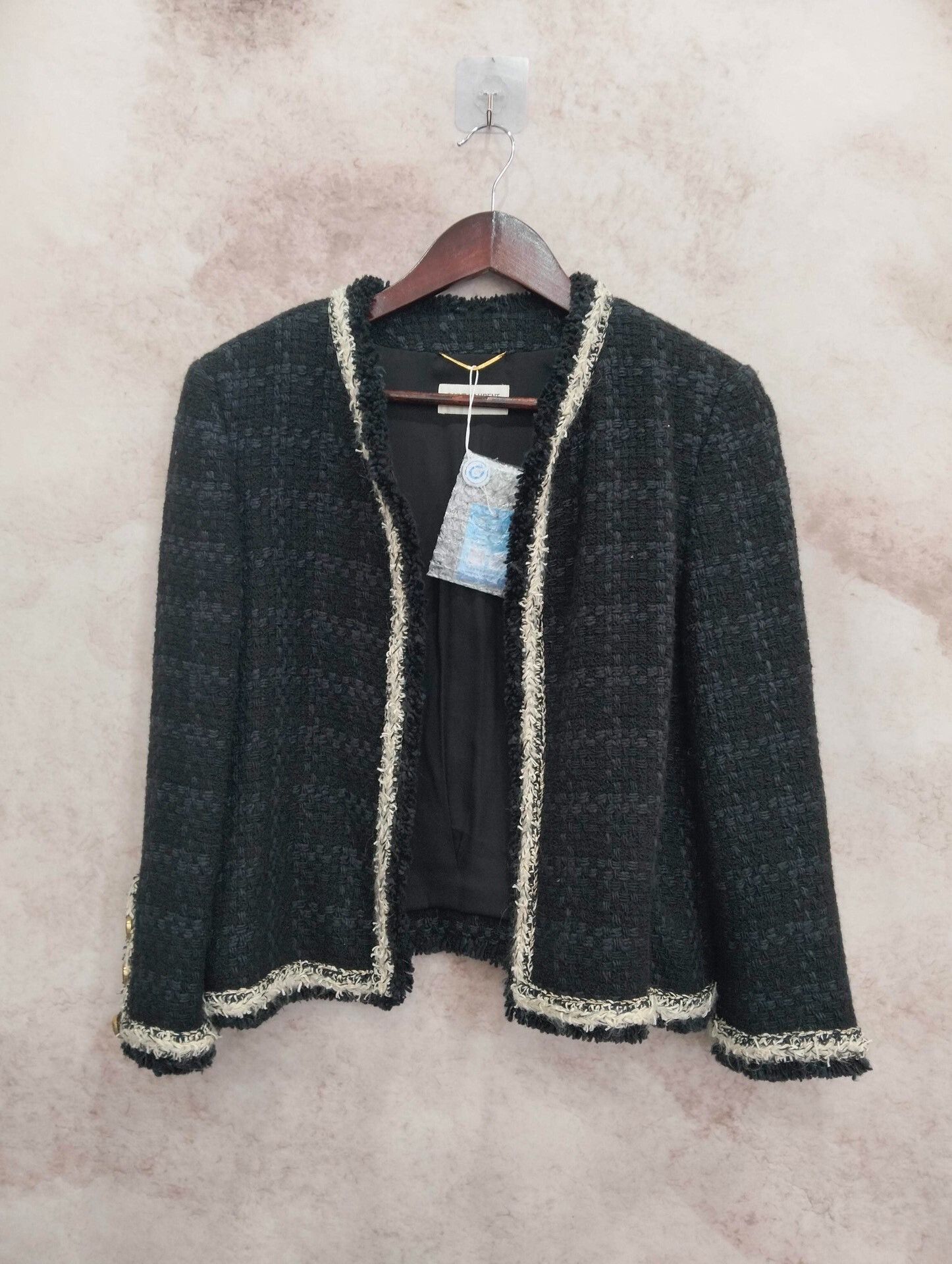 Saint Laurent Paris SAINT LAURENT Black Tweed Woven Jacket Size M / US 6-8 / IT 42-44 - 1 Thumbnail