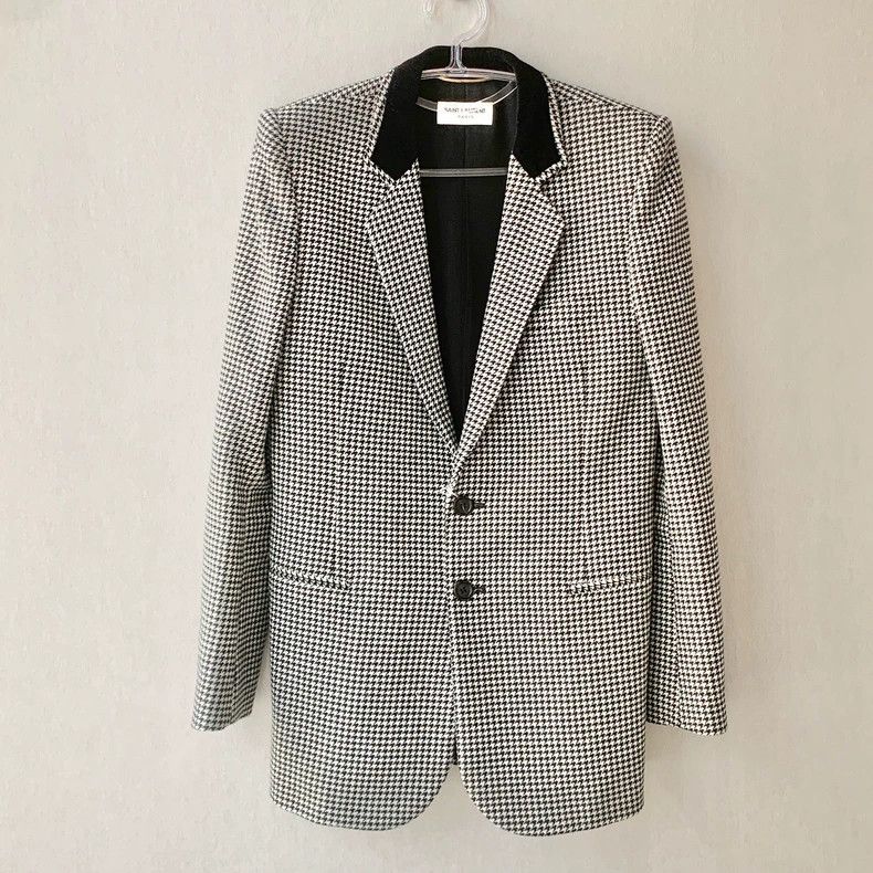 Saint Laurent Houndstooth Suit Jacket