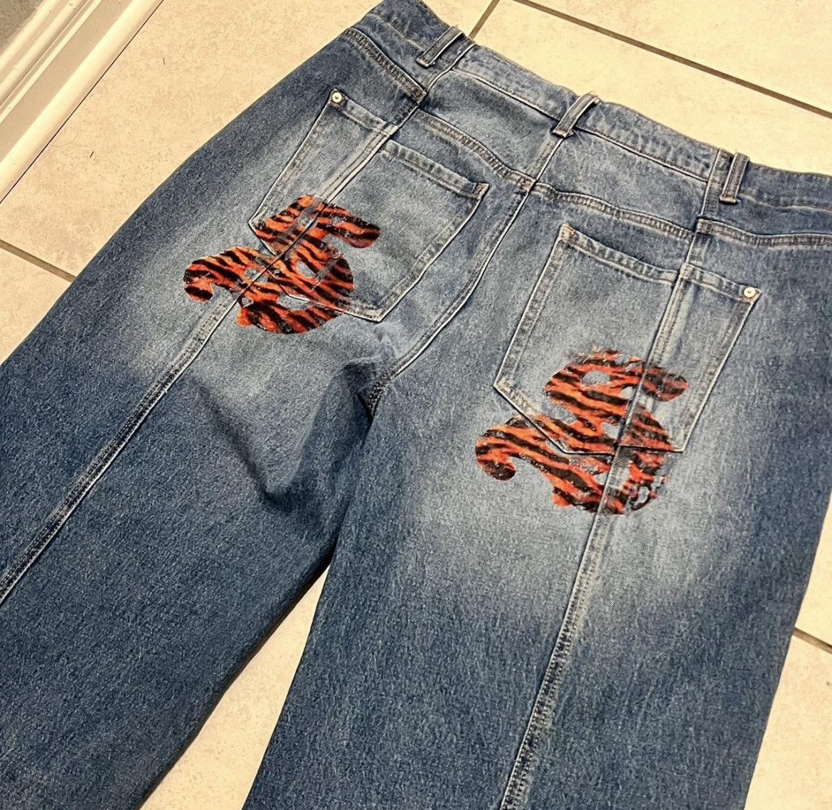 Other Two Seven University Wide Leg Baggy Tiger Stripe logo Jeans🐅 Size US 36 / EU 52 - 4 Thumbnail