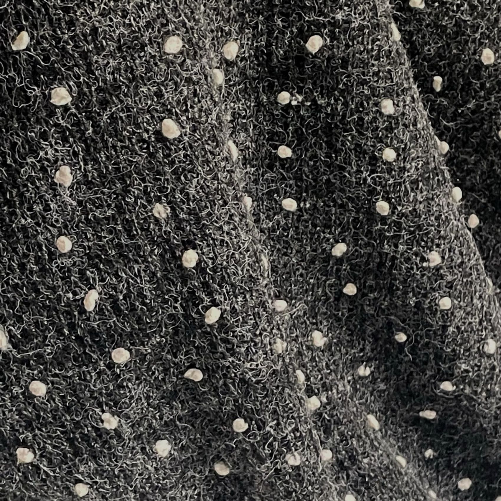 Vintage Andree By Unit Women Charcoal Gray Textured Dot Pom Pom Open Front Cardigan Sweater L Size L / US 10 / IT 46 - 3 Thumbnail