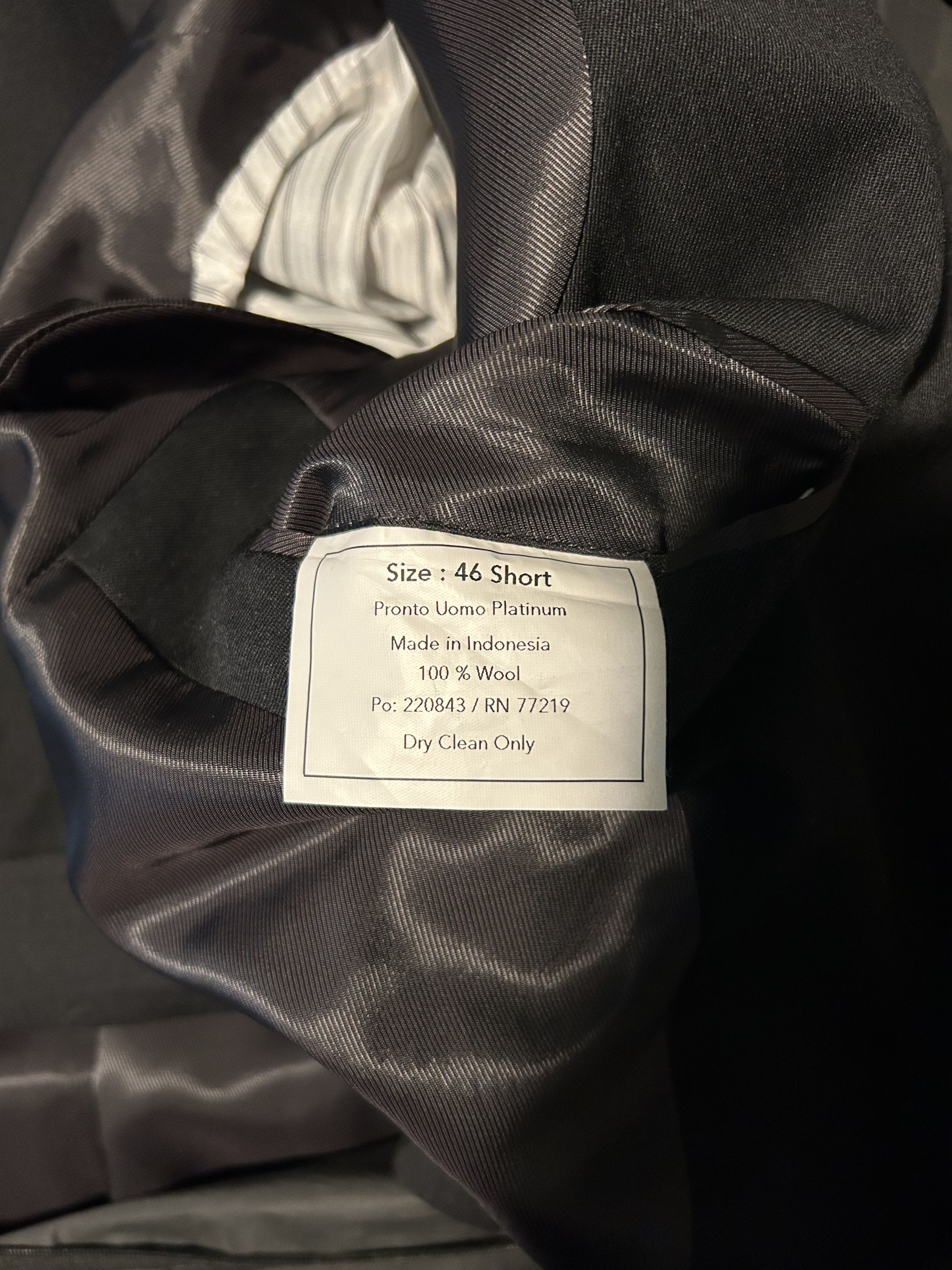 Pronto Uomo Pronto Uomo Platinum Men's Black Suit Size 46S - 3 Thumbnail