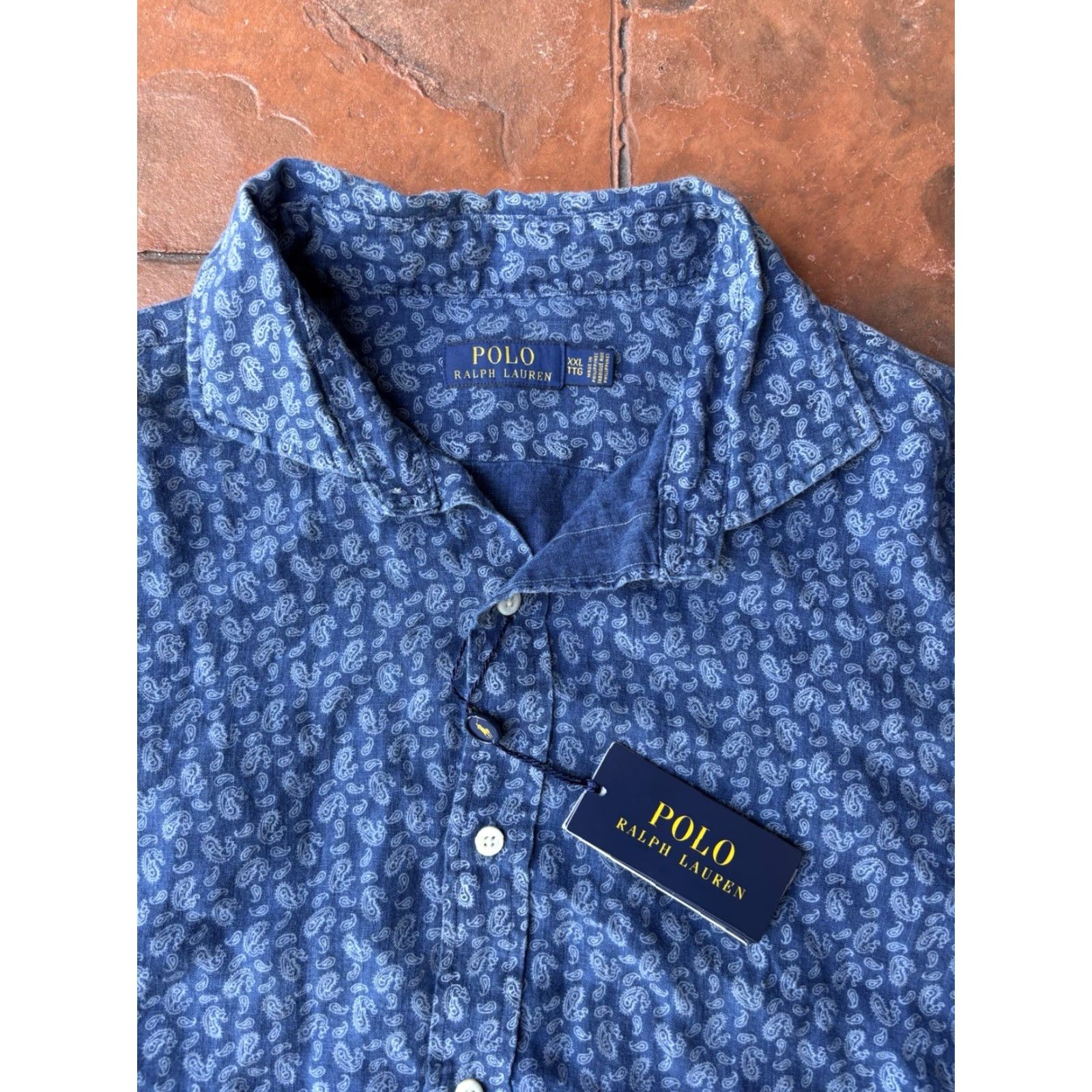 Polo Ralph Lauren VINTAGE Polo Ralph Lauren Indigo Paisley Bandana Button Up Shirt Men’s 2XL Blue Shirt Size US XXL / EU 58 / 5 - 2 Thumbnail