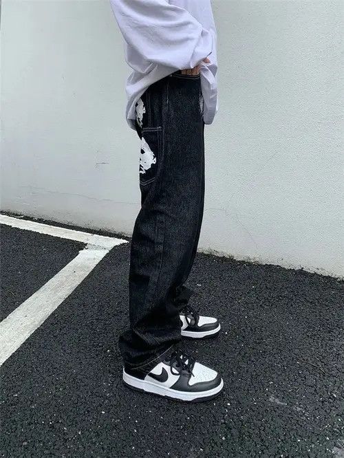 Japanese Brand Miyuki x Ayami FACES Graphic Black Streetwear Denim Jeans Size US 32 / EU 48 - 3 Thumbnail