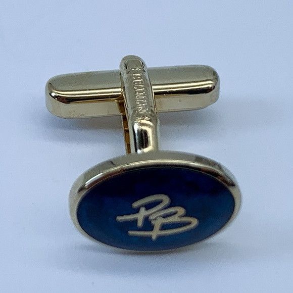 Pierre Balmain Pierre Balmain Gold and Navy Tone Cufflinks and Tie Pin Set Size ONE SIZE - 6 Thumbnail