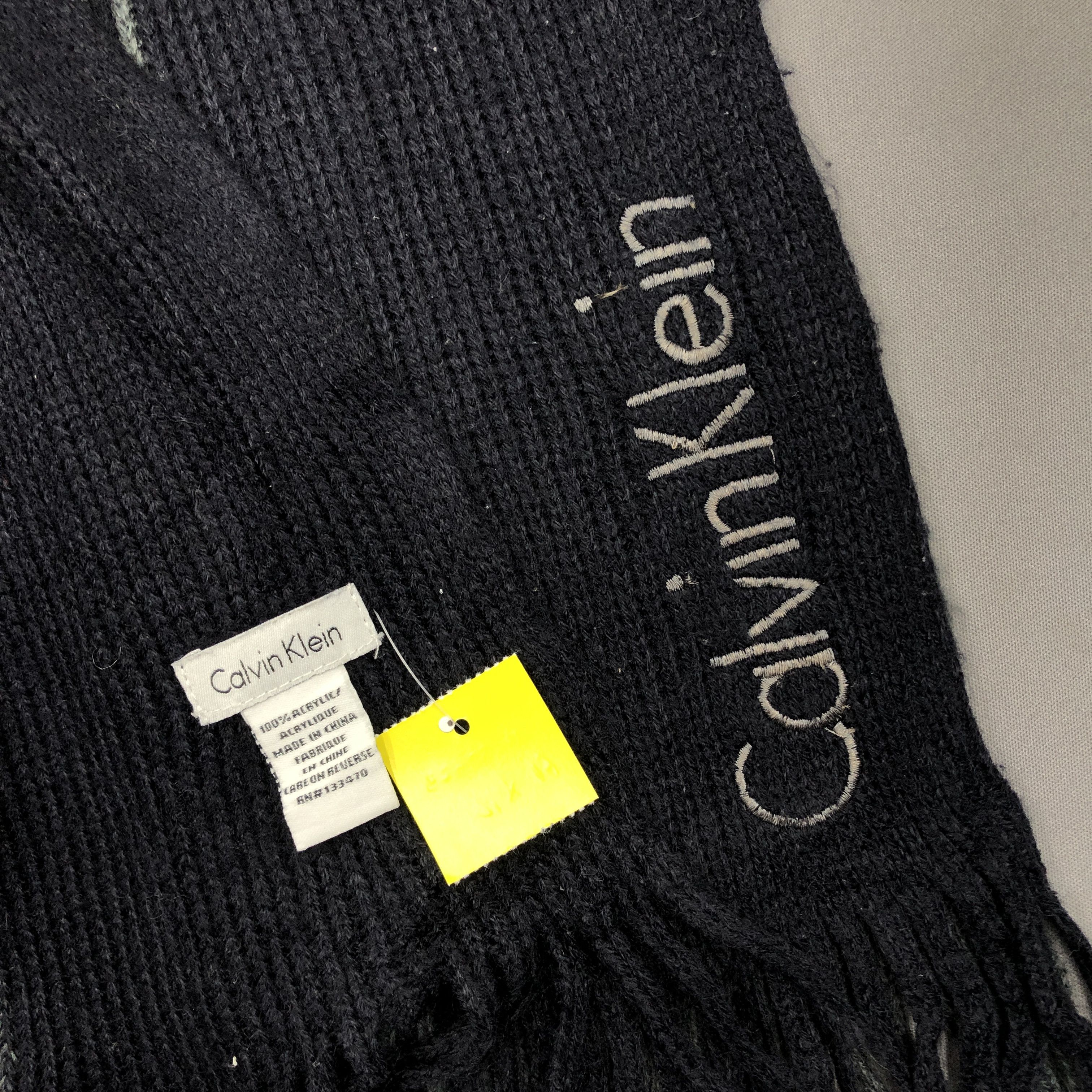 Calvin Klein Vintage Calvin Klein Scarf Ribbed Knit Fringe Wool Scarves Size ONE SIZE - 4 Thumbnail