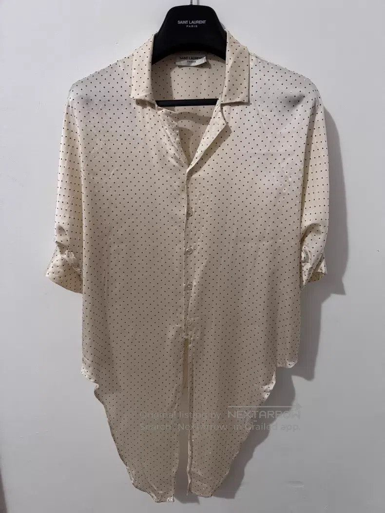 Saint Laurent Paris Saint Laurent Paris Mint Green Full Studs Mulberry Silk Sh Size US XL / EU 56 / 4 - 3 Thumbnail