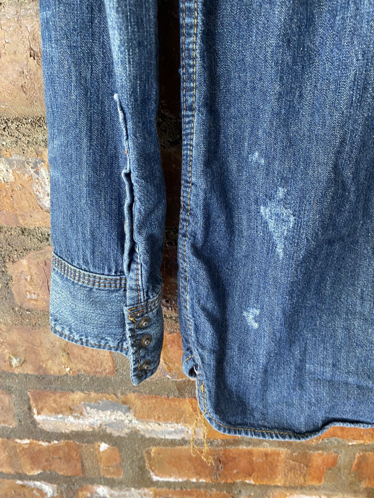 GOA Vtg G.O.A distressed wash western shirt Size US S / EU 44-46 / 1 - 14 Thumbnail