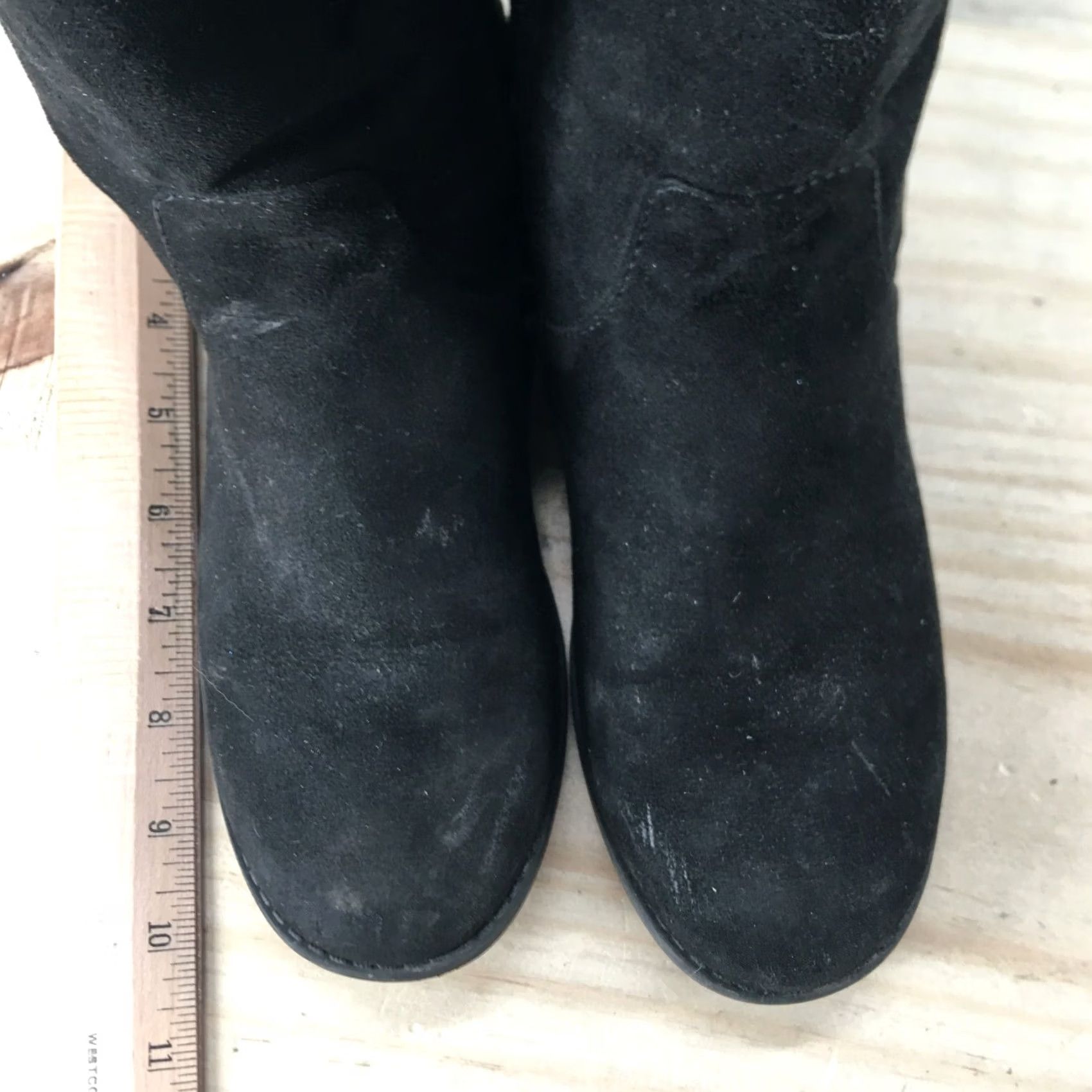 Kenneth Cole Kenneth Cole Boots Womens 3 Kennedy Chop Tall Riding Black Suede Round Toe Zip Shoes (Boot) Mens? Size US 5.5 / IT 35.5 - 7 Thumbnail