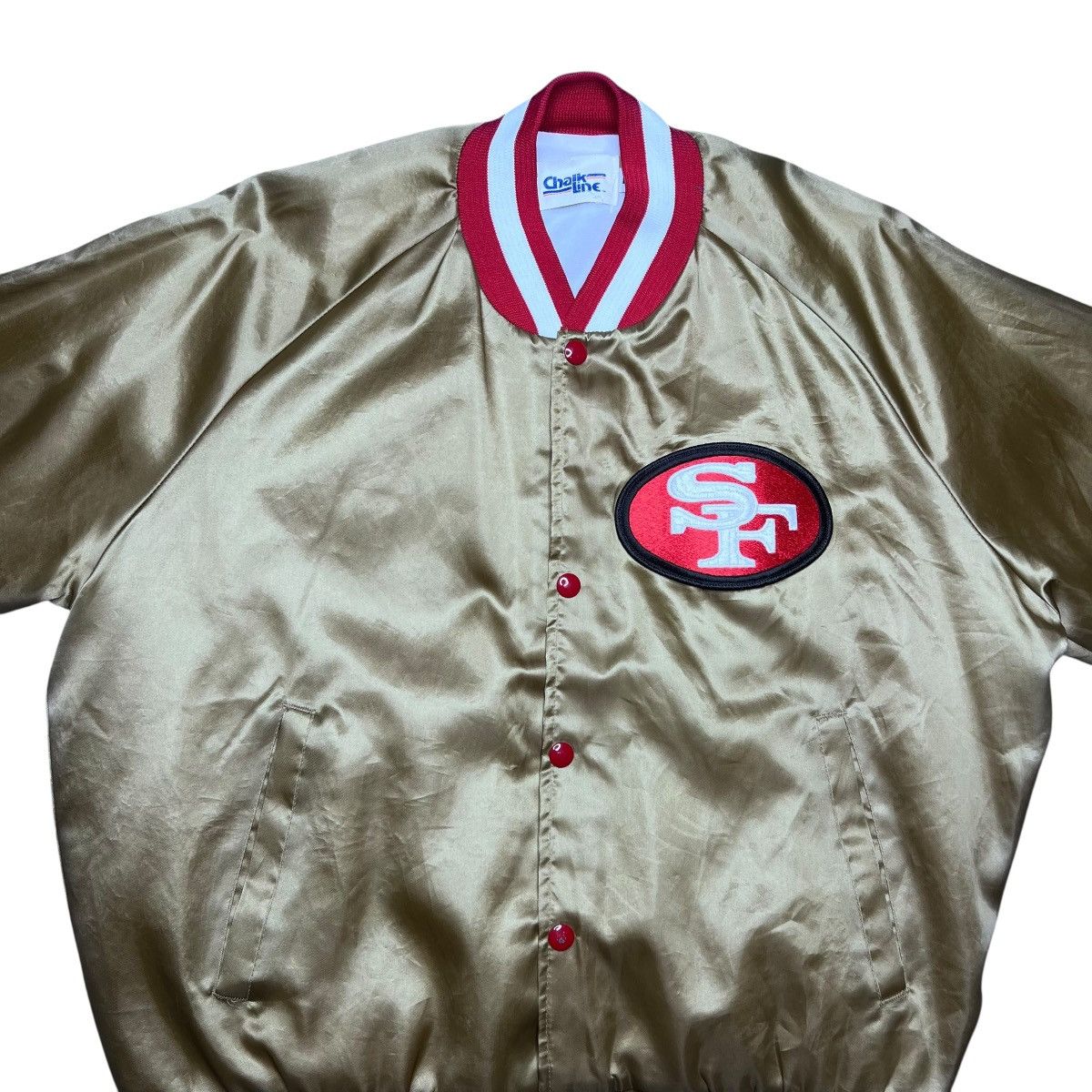 NFL San Francisco 49ers Chalk Line Plain Back Satin Jacket