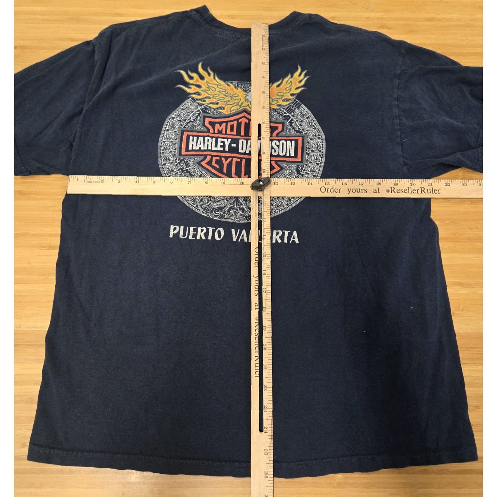 Vintage Harley-Davidson Shirt Mens Large Blue Puerto Vallarta Flames Eagle Motorcycle Tee Size US L / EU 52-54 / 3 - 6 Thumbnail