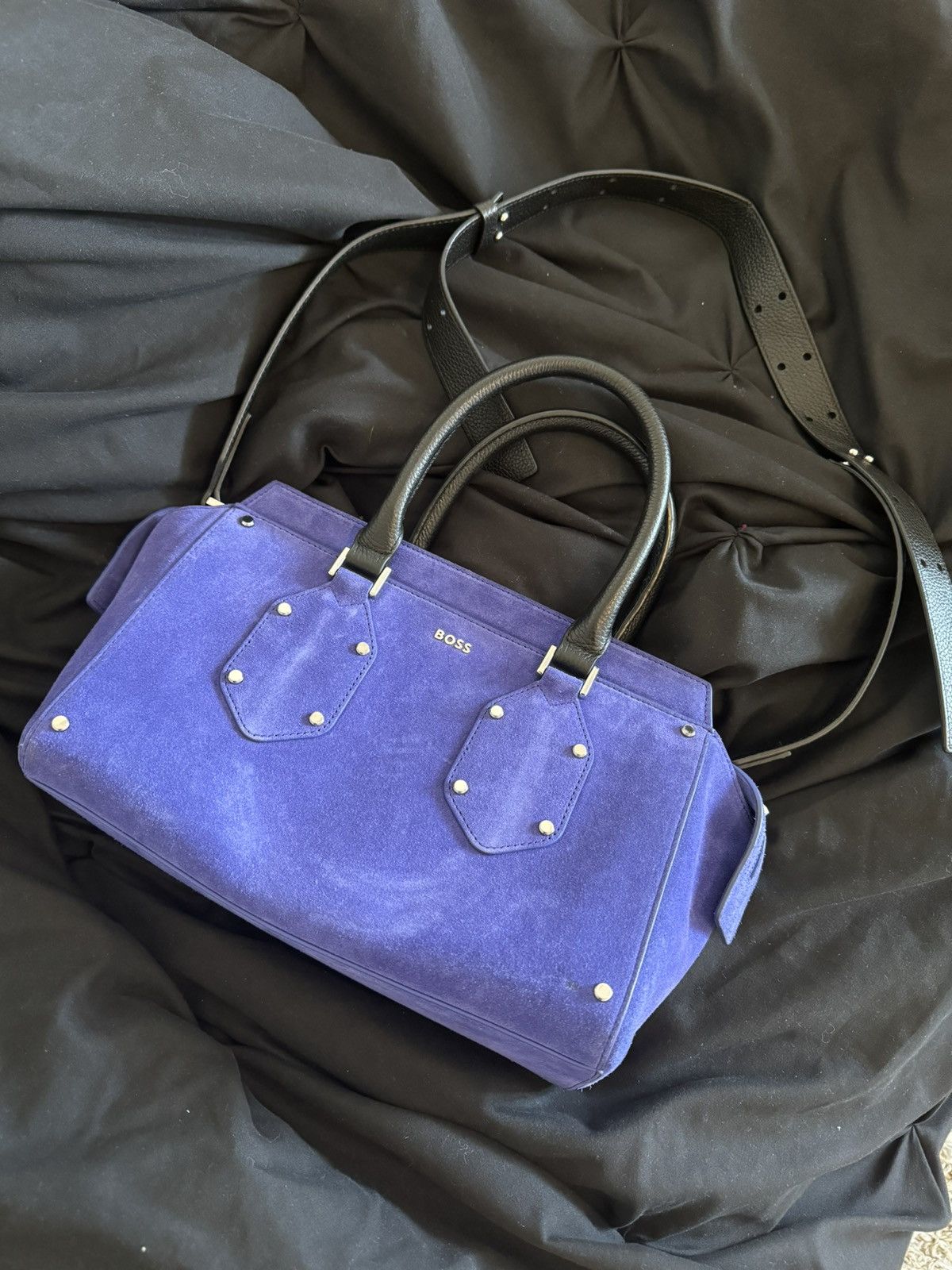 Hugo Boss BOSS Medium Ivy Bag Velvet Purple Size ONE SIZE - 1 Thumbnail
