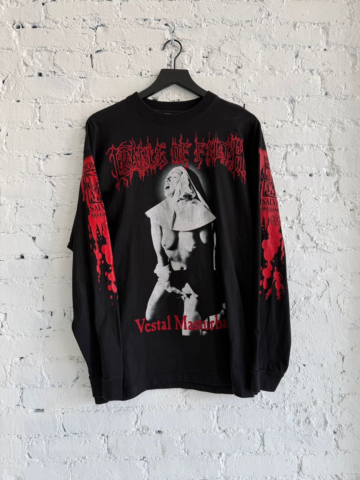 Vintage 1995 CRADLE OF FILTH ‘VESTAL MASTURBATION’ L/S TEE Size US L / EU 52-54 / 3 - 1 Thumbnail