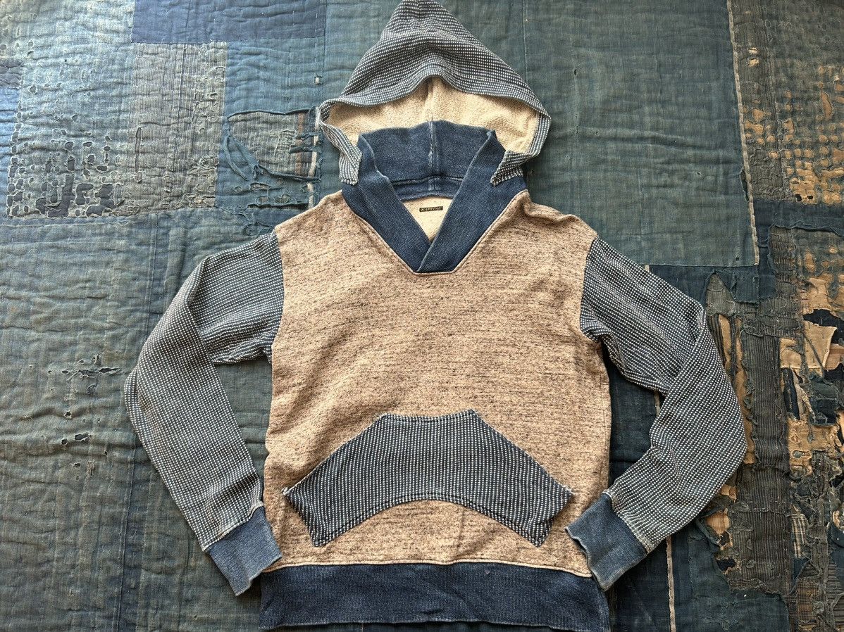image of Kapital Indigo 2Tone Hoodie in Blue, Men's (Size XL)