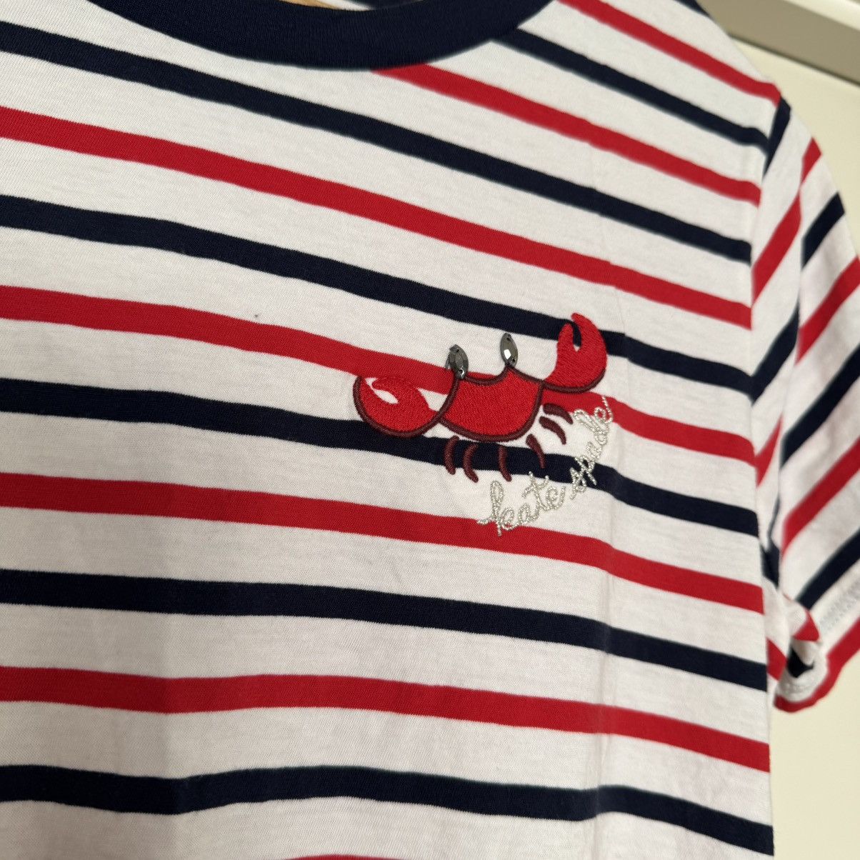 Kate Spade New logo White Red Striped T-Shirt ❣️ Size S / US 4 / IT 40 - 4 Thumbnail