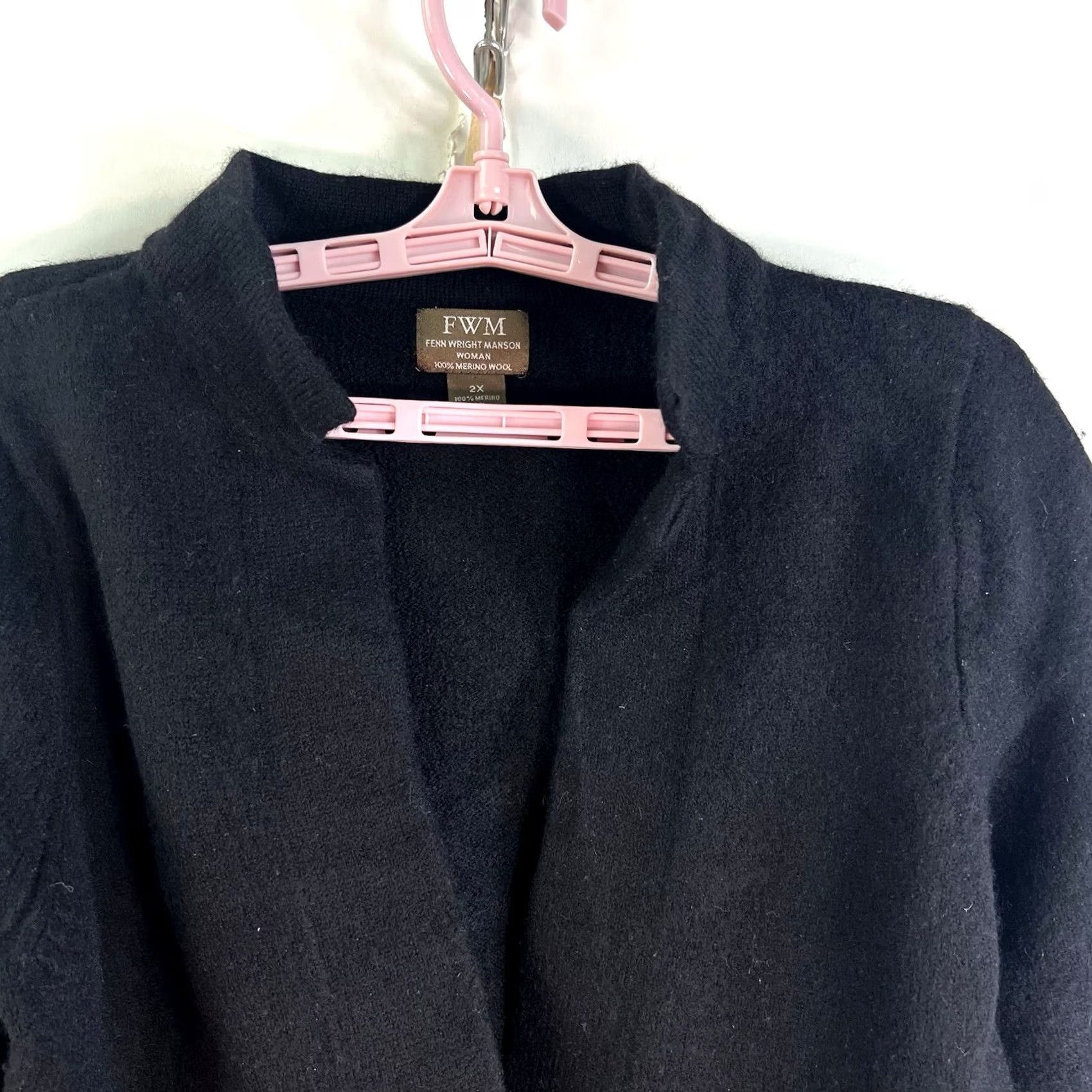 Vintage VINTAGE Fenn Wright Manson Blazer Jacket 2X Black Wool Mid-Length Long Sleeve Button Crew/Notched Collar Womens Size XXL / US 16-18 / IT 52-54 - 4 Thumbnail