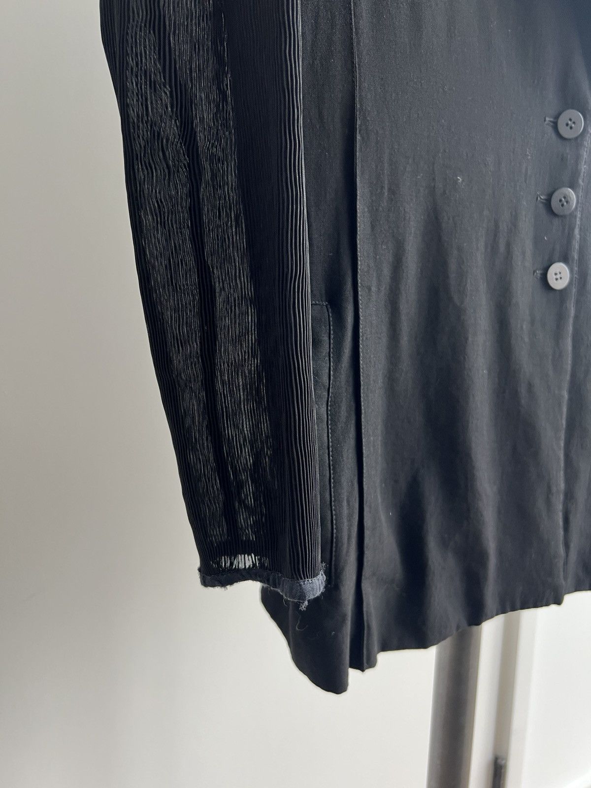 Ann Demeulemeester SS89 Sheer-Sleeve 3-Button Jacket Size XS / US 0-2 / IT 36-38 - 4 Thumbnail