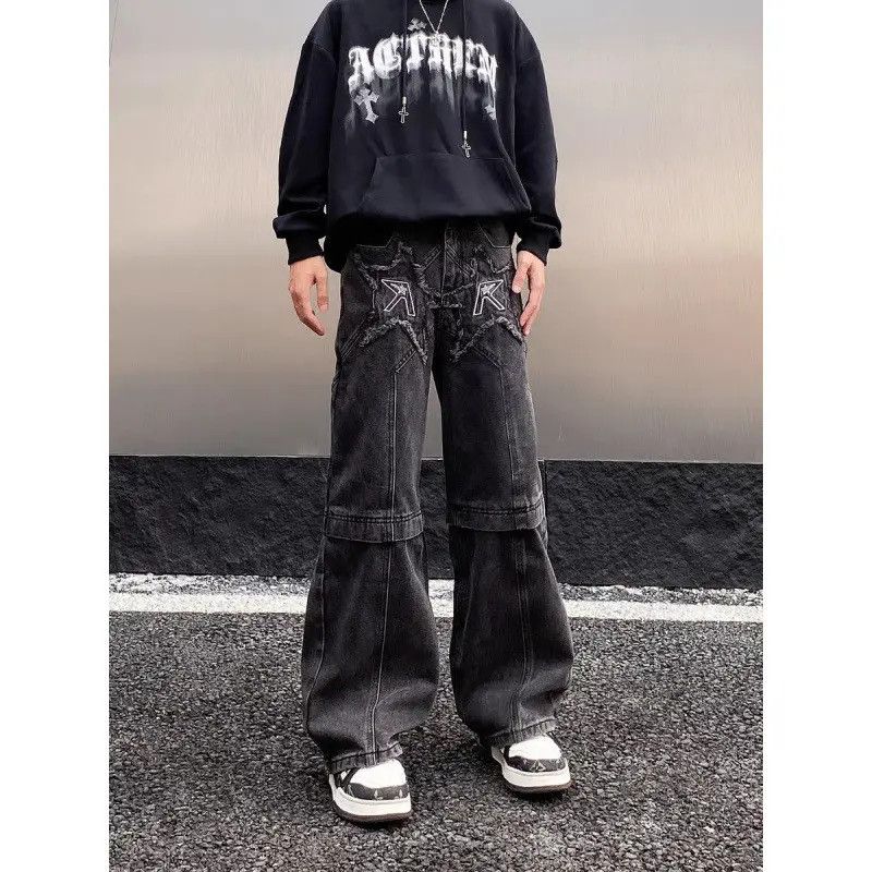 Japanese Brand × Jean Retro straight leg patchwork micro flared jeans Size US 32 / EU 48 - 4 Thumbnail