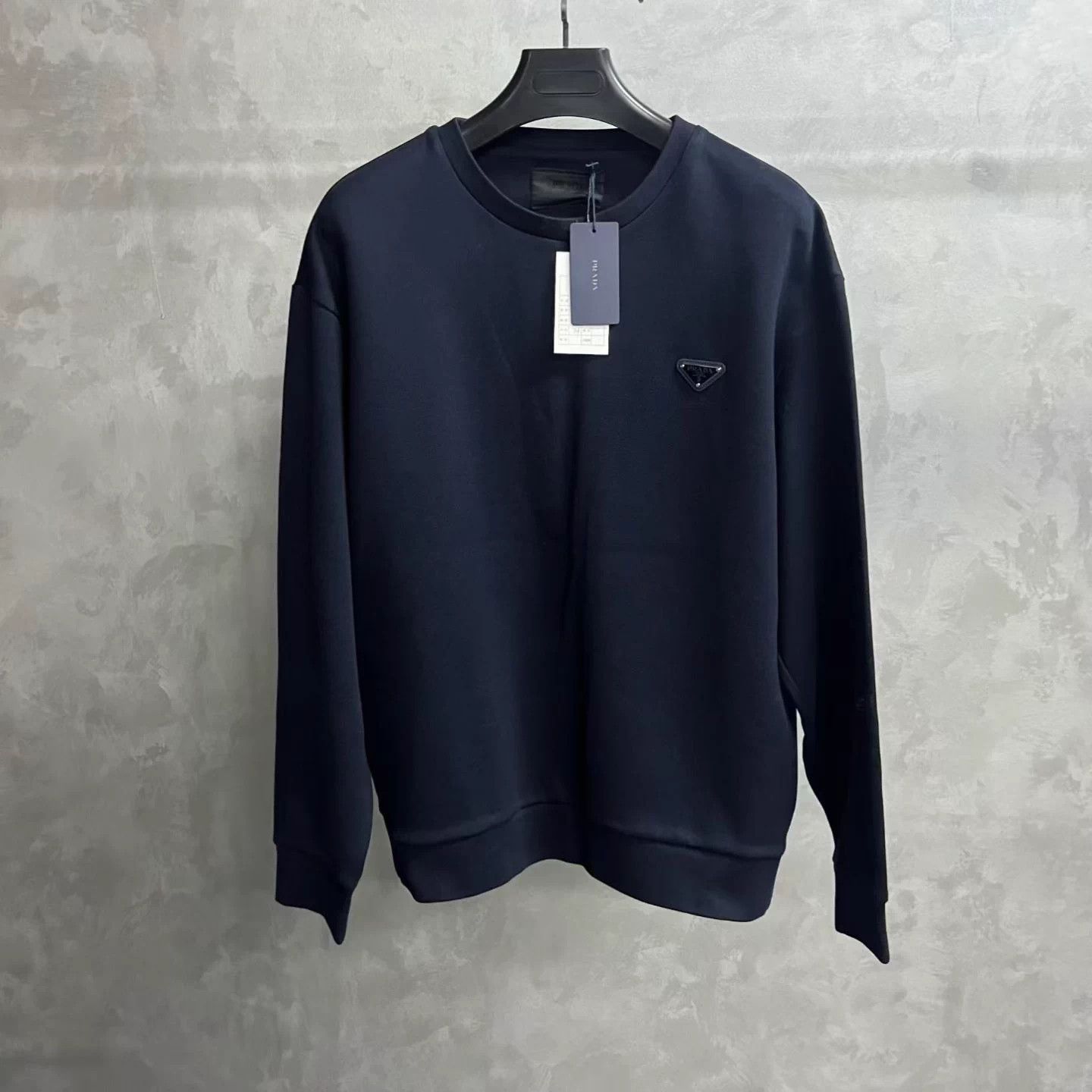 Prada Blue Cotton Crewneck LS Sweatshirt 3XL