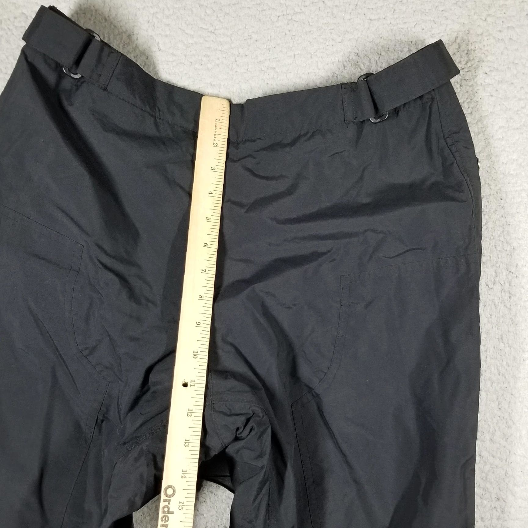 Carhartt VINTAGE Carhartt Rain Pants Women L Black Nylon Lined Side Zip Adjustable Waist Work Size 36" / US 14 / IT 50 - 4 Thumbnail