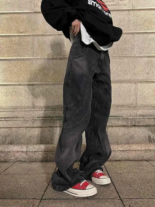 VIBE Men's washed casual straight flared jeans Size US 32 / EU 48 - 8 Thumbnail