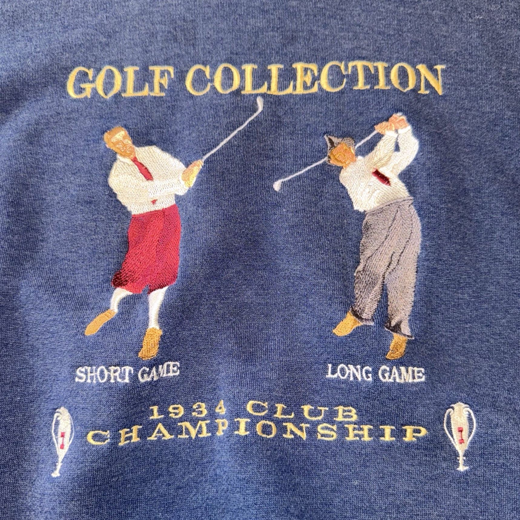 Vintage VINTAGE Crable Sportswear Sweatshirt XL Golf Collection Embroidered 1934 Championship Short Long Game Graphic Print Crew Neck Pullover Men Blue Size US XL / EU 56 / 4 - 4 Thumbnail