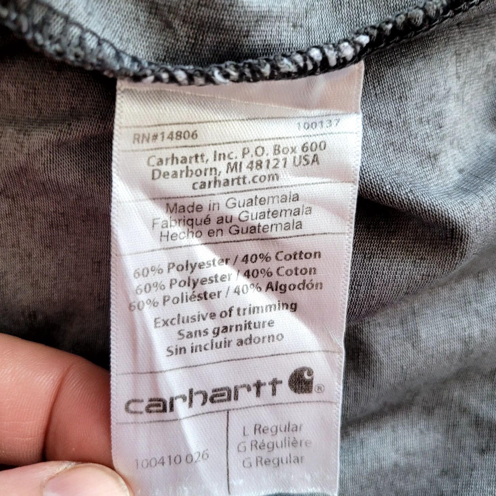Carhartt Carhartt Dark Gray T-Shirt | Relaxed Fit Tee with Force Logo Mens L Dark Grey Logo Pocket Size US L / EU 52-54 / 3 - 8 Thumbnail