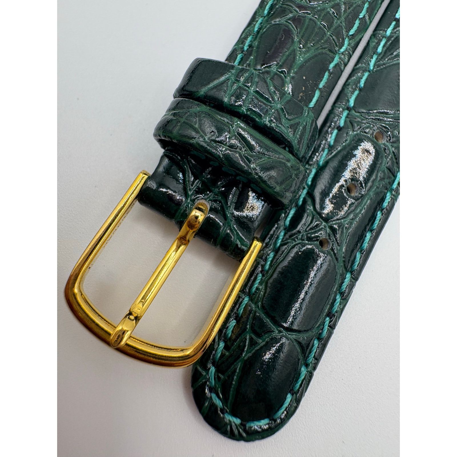 Other Hadley-Roma 14mm Green Croc-Grain Genuine Leather WatchStrap Size ONE SIZE - 4 Thumbnail