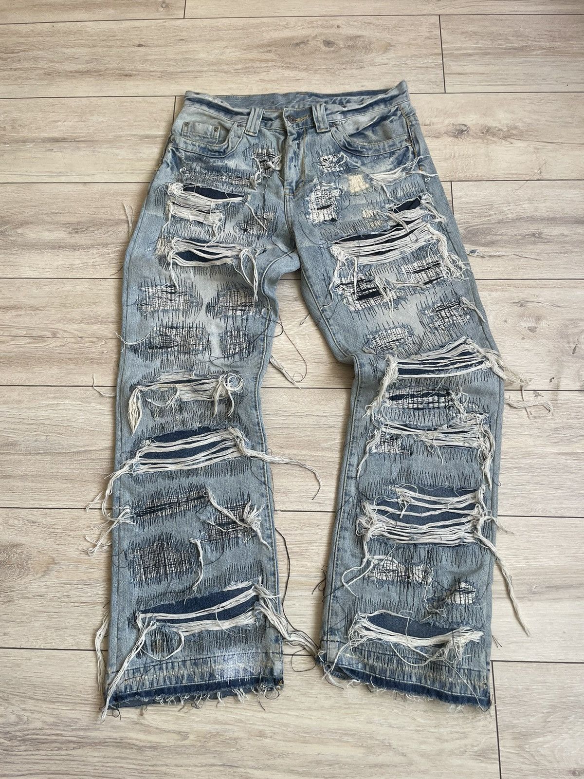 Undercover × Vintage Ripped archive distressed jeans | Grailed