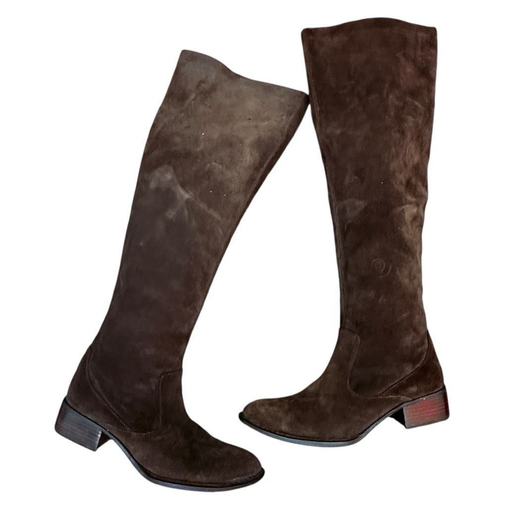 Born BORN CROWN Cricket Suede Boots Brown Leather Boots Tall Knee Size US 7.5 / IT 37.5 - 4 Thumbnail