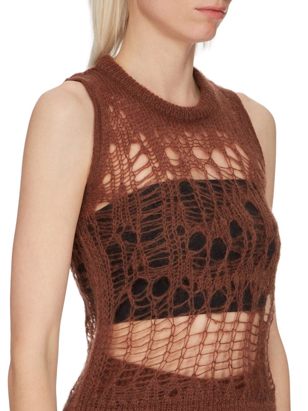 Rick Owens o1y0126 Sleeveless Sweater in Chocolate Brown Size M / US 6-8 / IT 42-44 - 4 Thumbnail