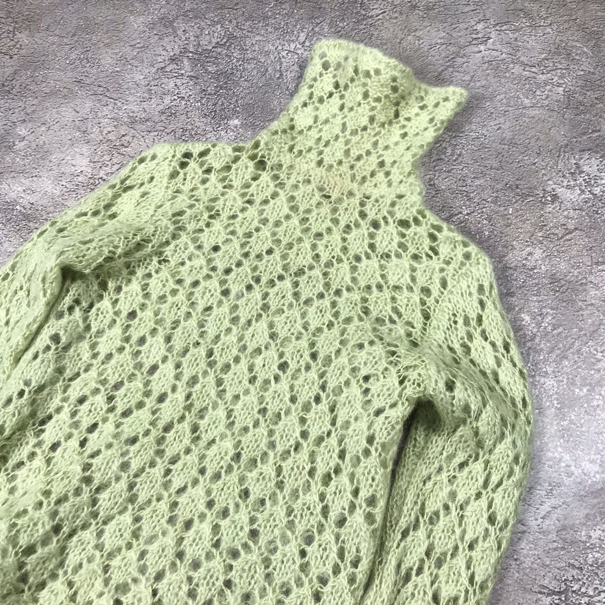 Vintage Vintage Y2K Oversized Knit Sweater Textured Pastel Green Gru Size S / US 4 / IT 40 - 3 Thumbnail