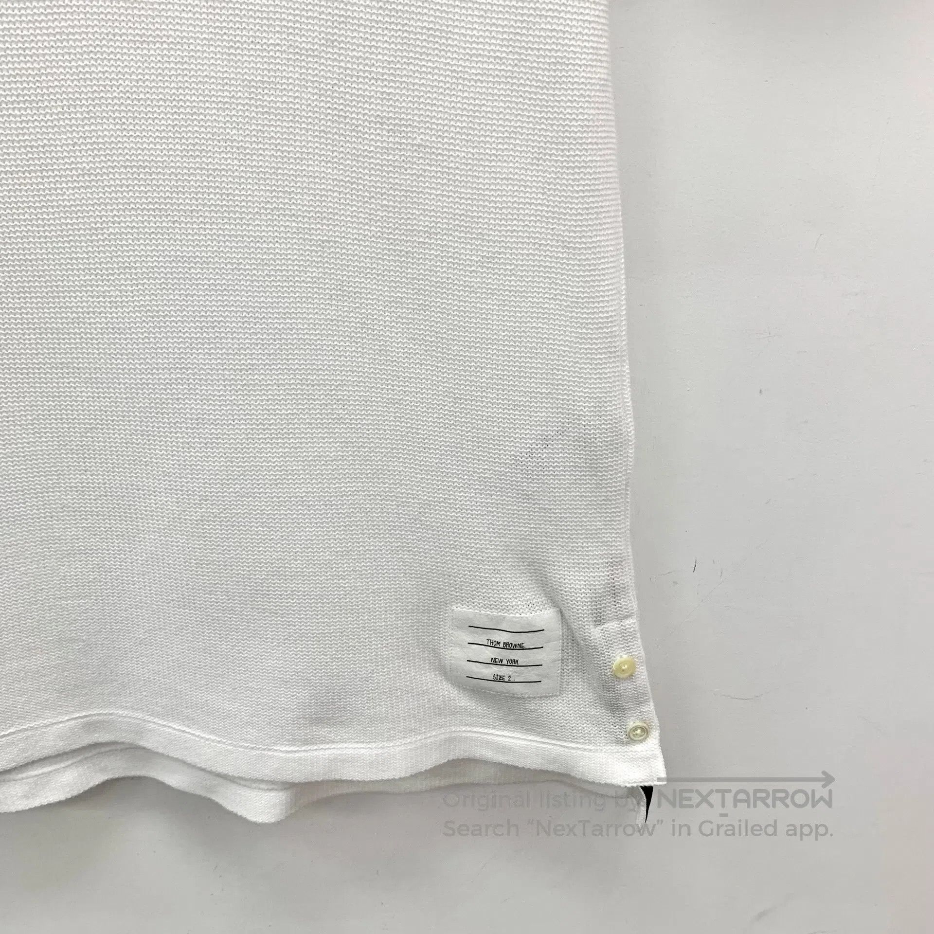 Thom Browne Thom Browne White cotton round neck short sleeve T-shirt w Size US M / EU 48-50 / 2 - 4 Thumbnail