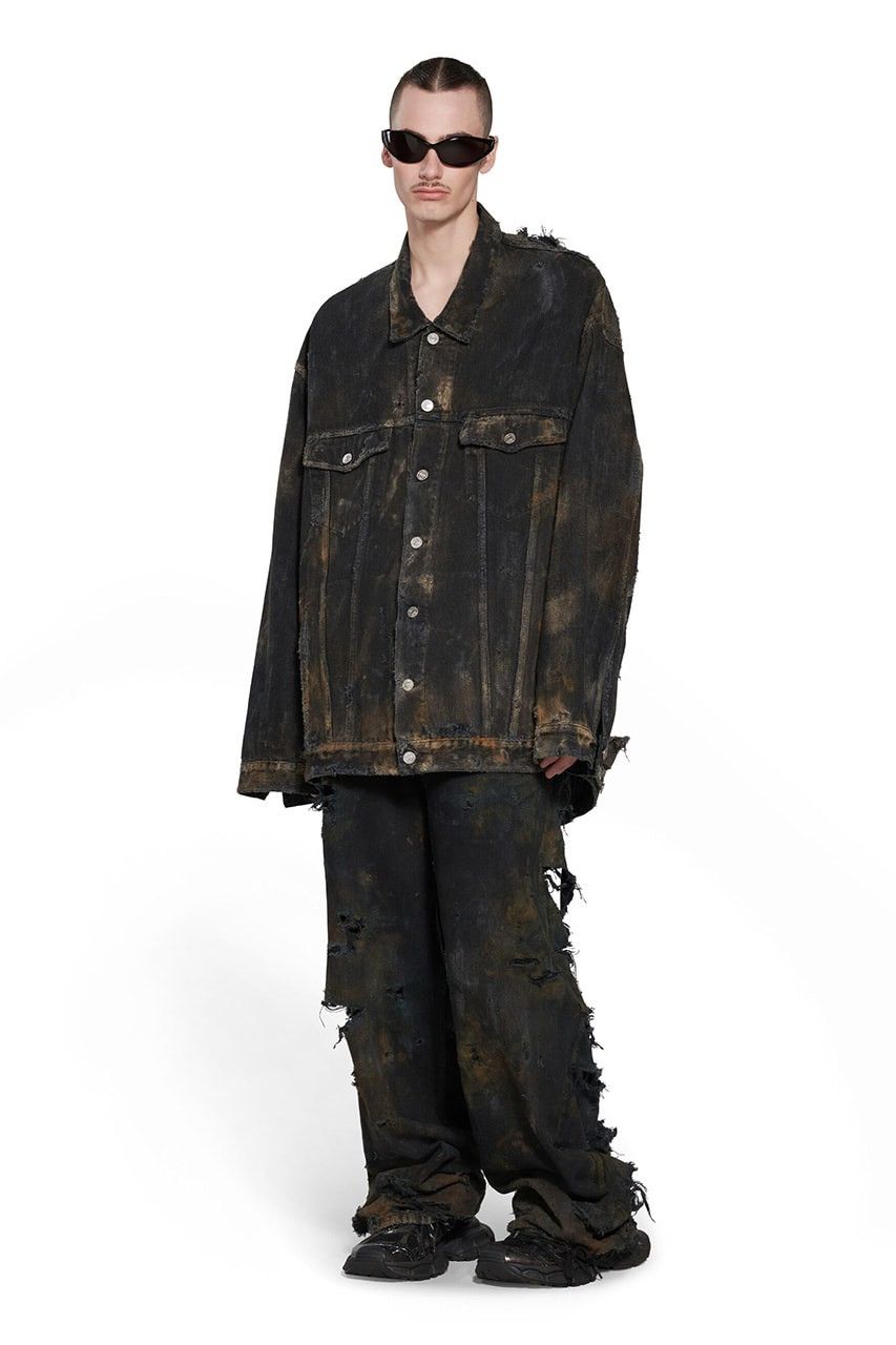 Balenciaga Balenciaga Destroyed Denim Pants 'Flat Black' Size US 34 / EU 50 - 10 Thumbnail