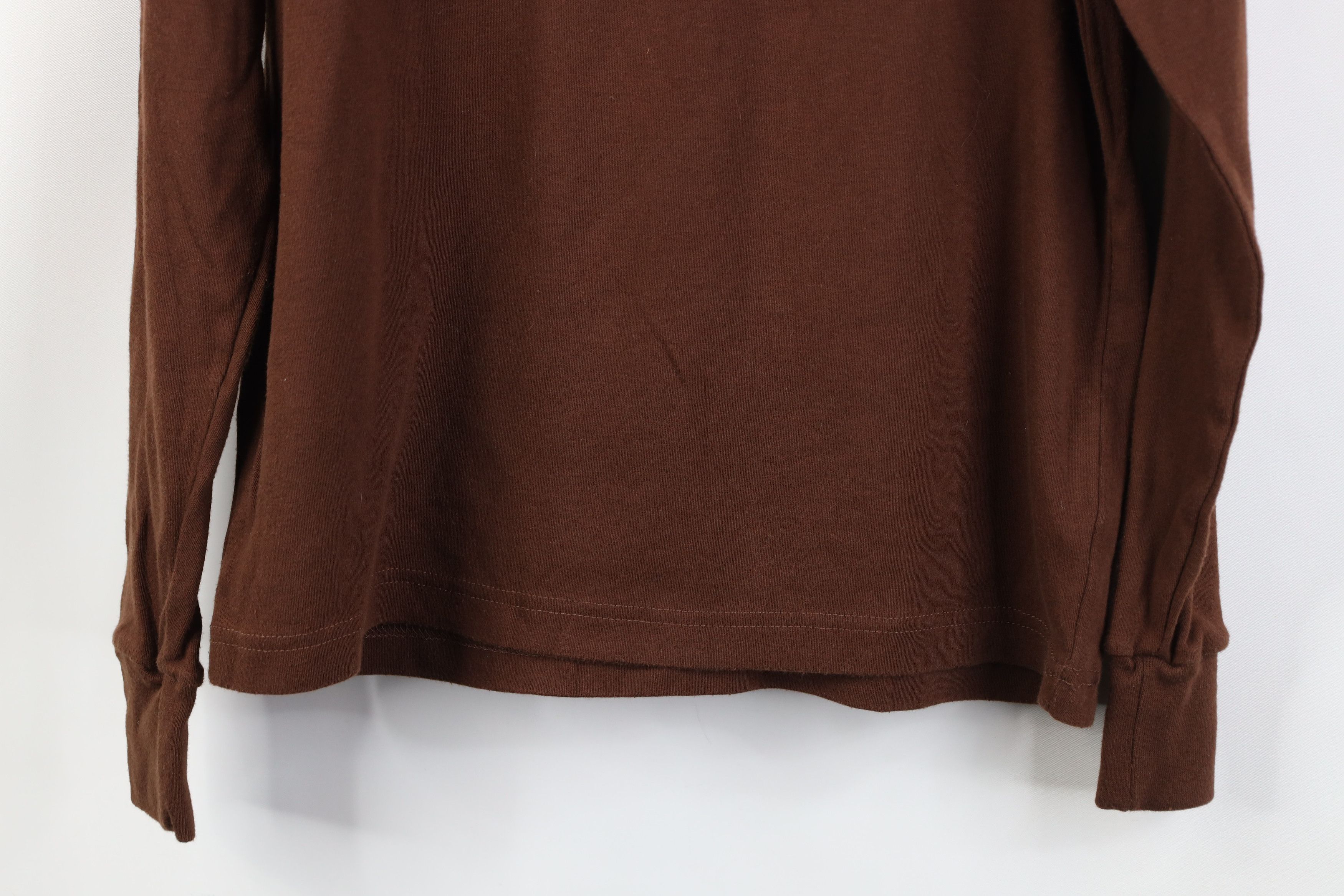 Vintage Vintage 90s Streetwear Long Sleeve Turtleneck T-Shirt Brown Size L / US 10 / IT 46 - 9 Thumbnail