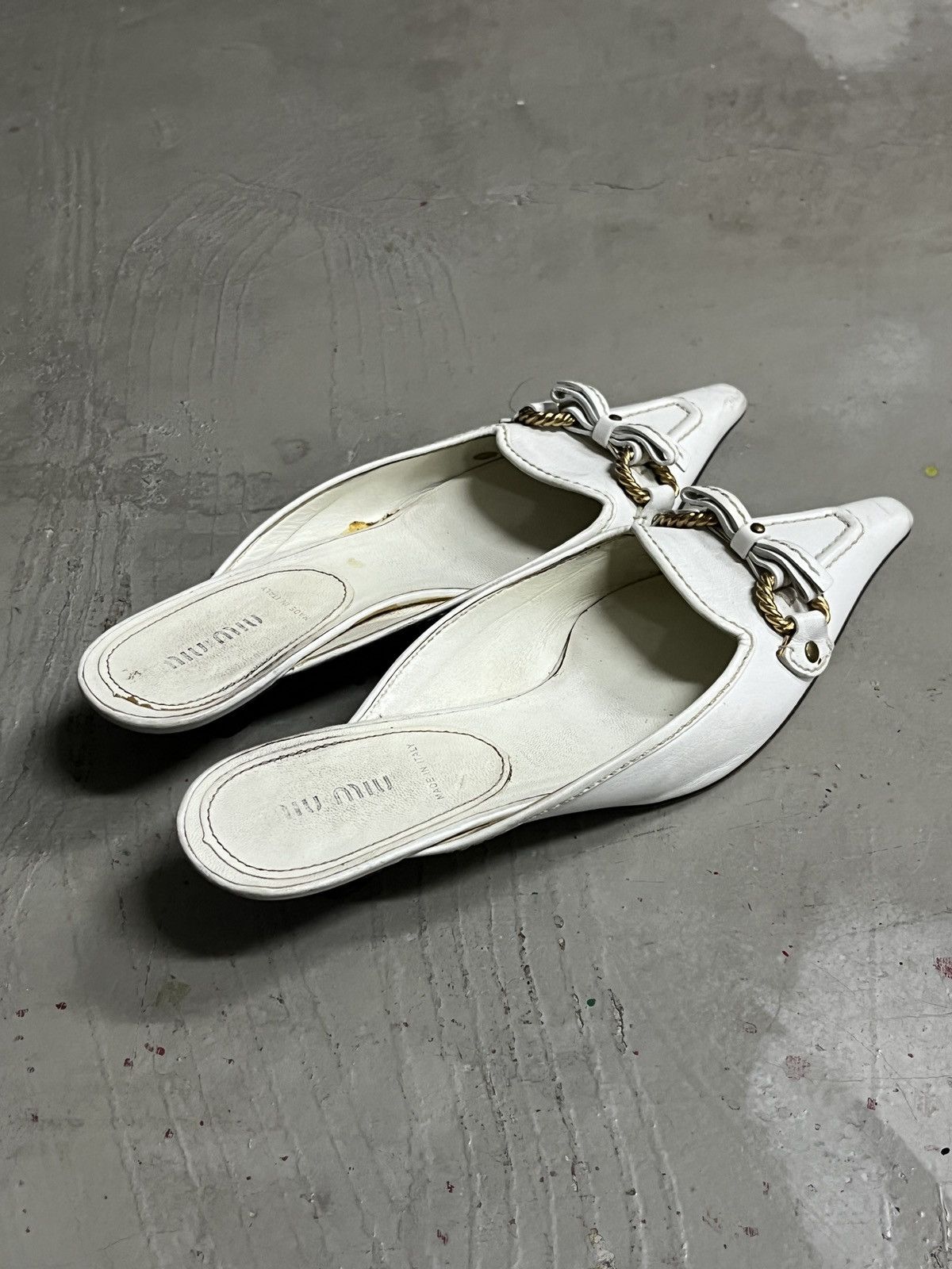 Prada 2000’ Miu Miu Kitten Heels Mules Pointed Toe Size 38 Size US 8 / IT 38 - 4 Thumbnail