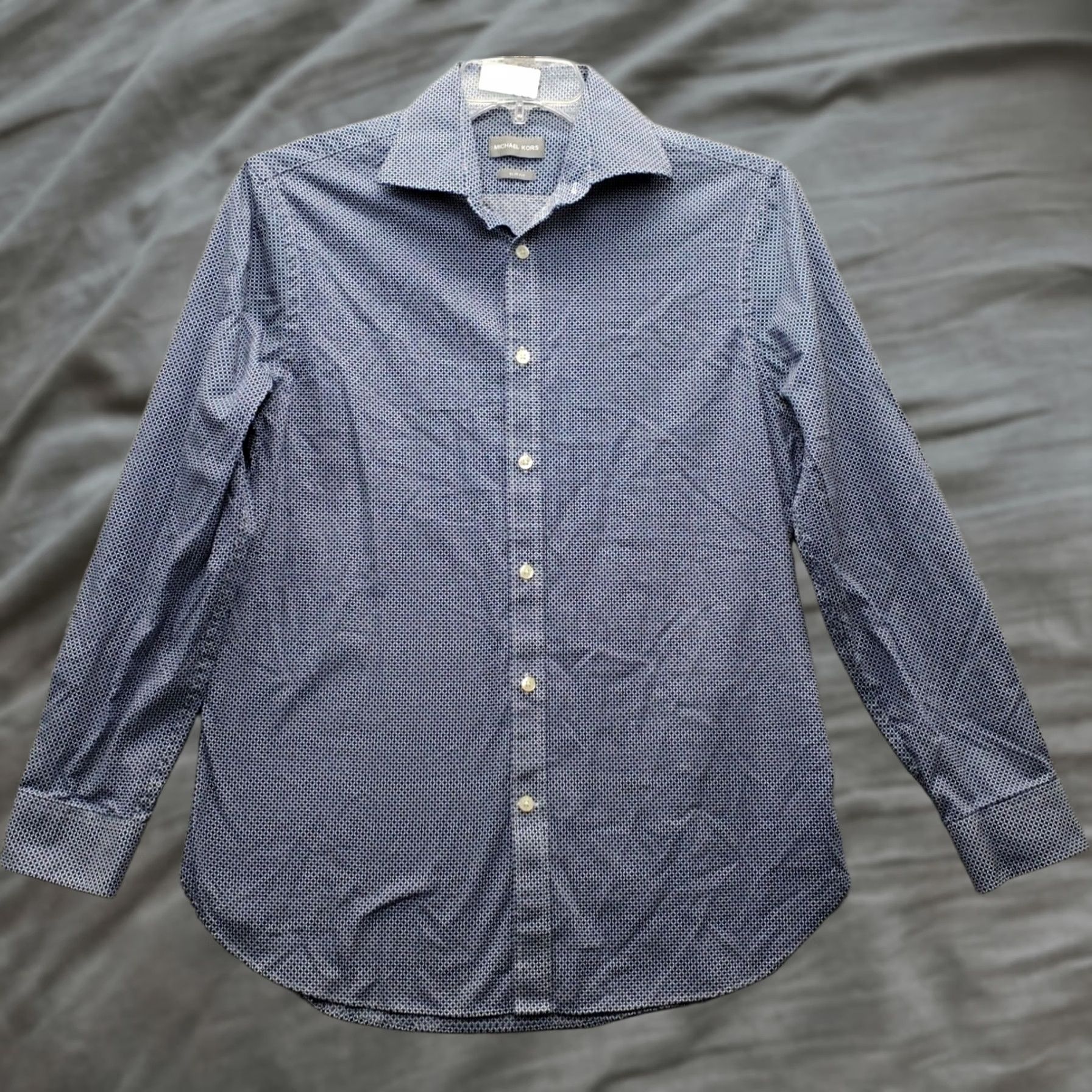 Michael Kors Michael Kors Dress Shirt Mens M Multi Geo Print Slim Fit Collar Button Down Size 40R - 1 Thumbnail